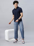 Classic Comfort: Men's 100% Cotton Polo T-shirt Teal Blue